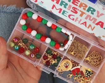 Kit de fabrication de bijoux de Noël personnalisé Cadeau de Noël pour les enfants pour petite fille Remplisseurs de l’Avent personnalisés Remplisseurs de bas Bijoux de bricolage