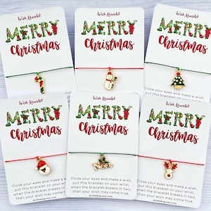 Un braccialetto dei desideri di Natale Piccolo regalo di Natale Semplice imbottitura per calze Regalo segreto di Babbo Natale Crea un braccialetto dei desideri Regalo di Natale per un collega