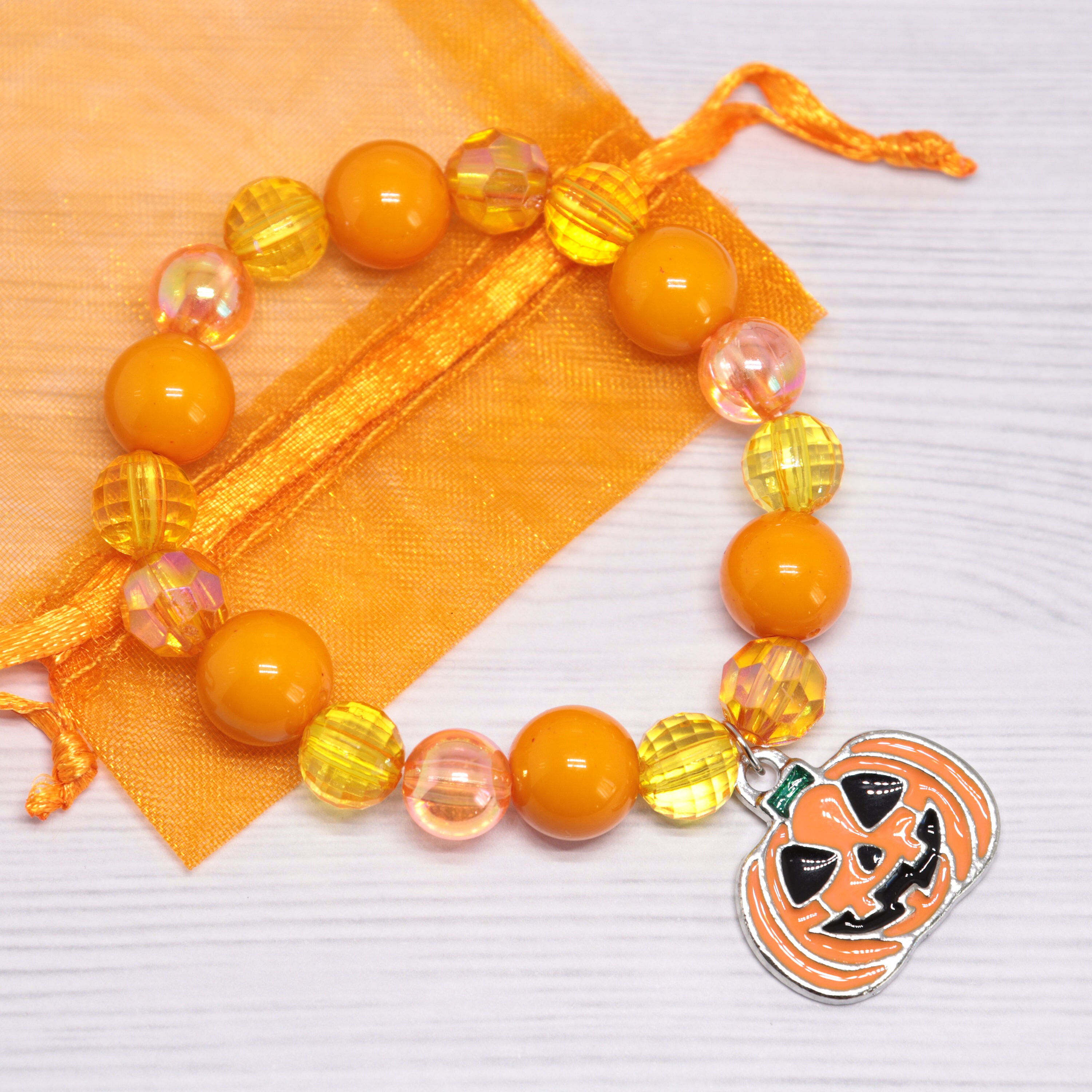 Pumpkin bracelet Fall party favors Halloween birthday party | Etsy