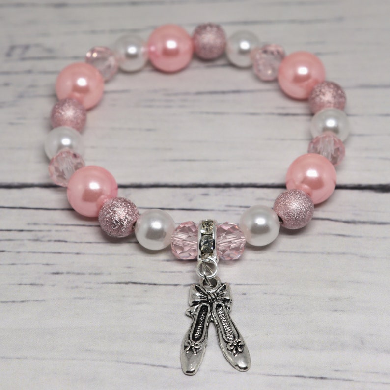 Pink ballerina bracelet Dance recital gifts for little girls Etsy