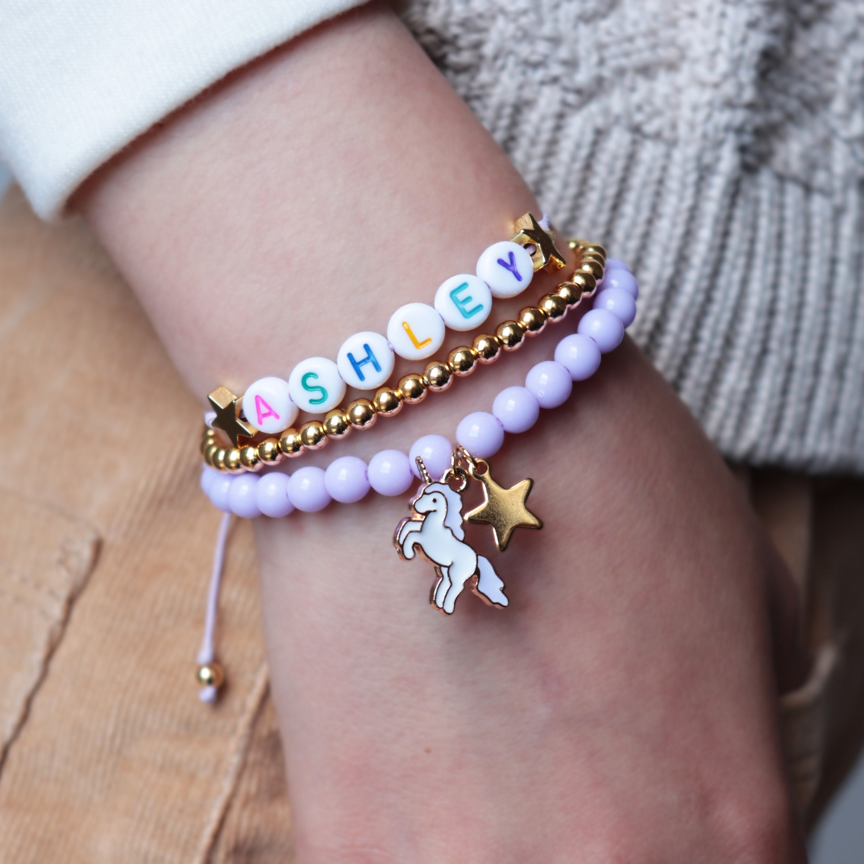 3 pulseras personalizadas para niños para niñas Pulsera con nombre