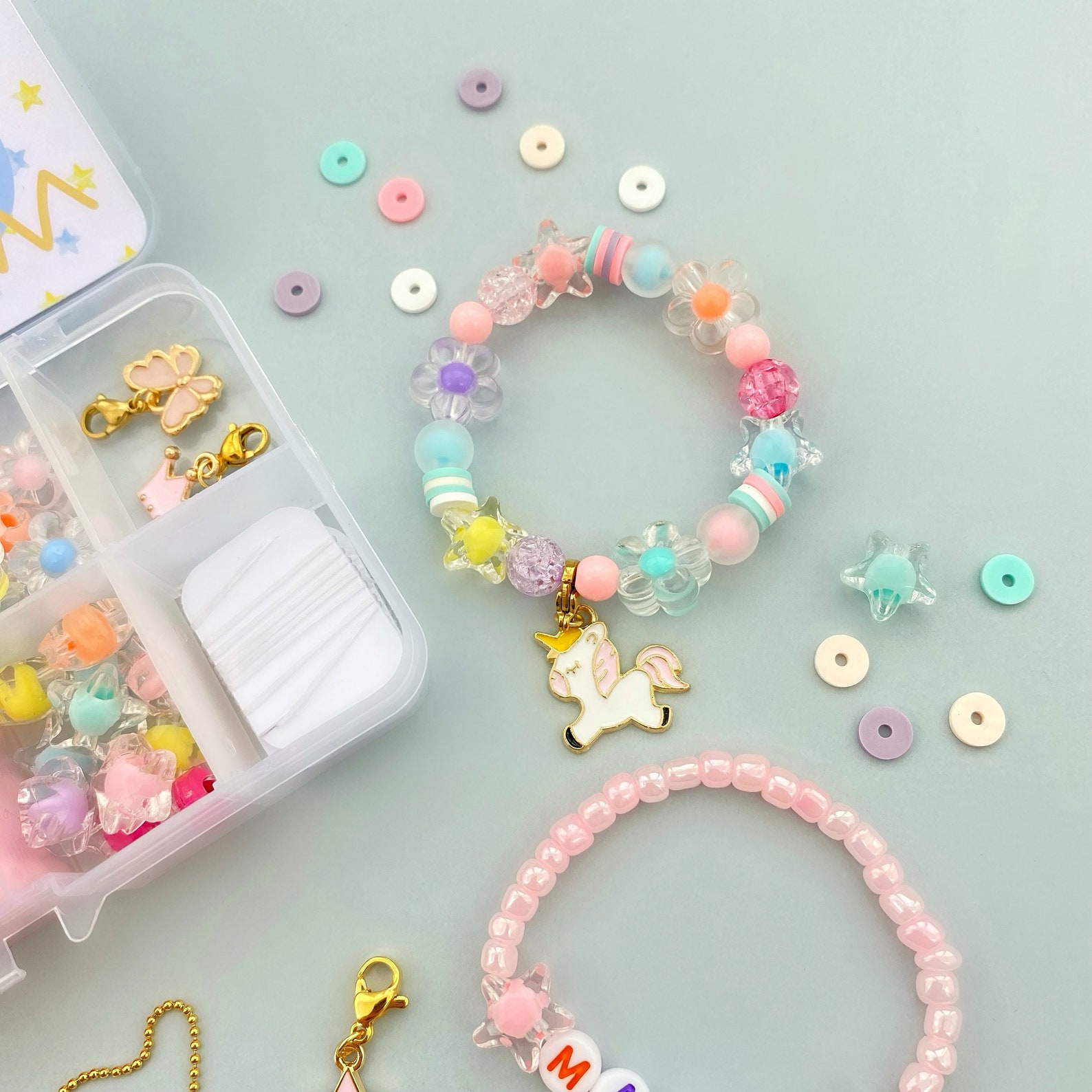 DIY Little Girl Bracelets Making Kit Girl Party Activity Box Etsy