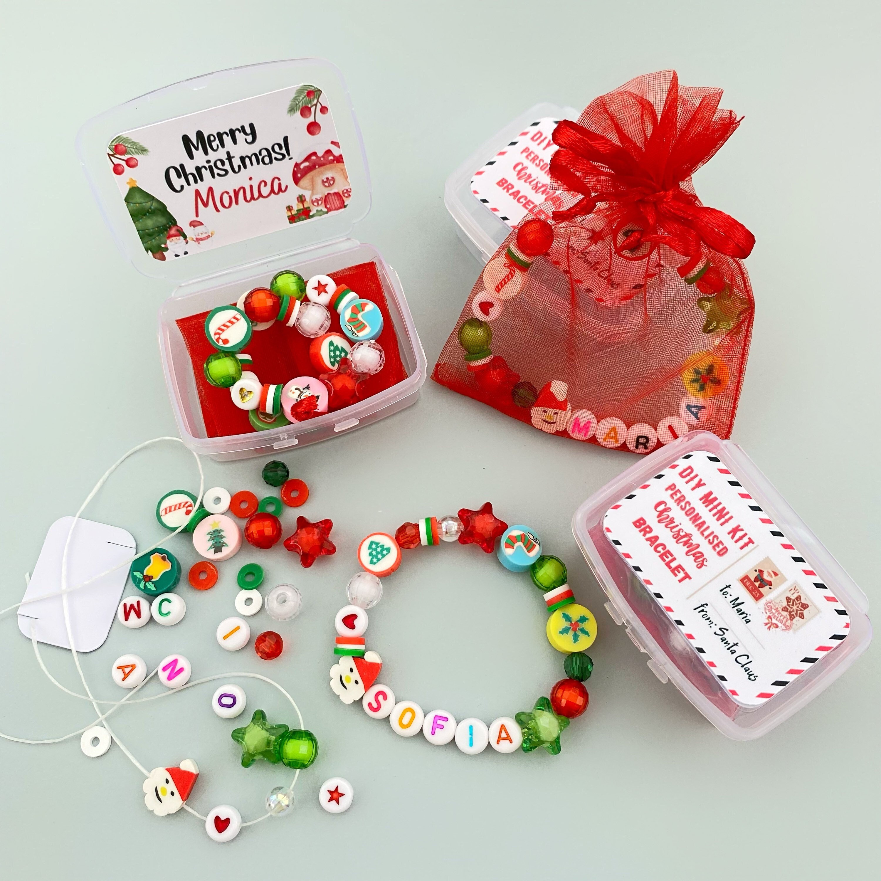 DIY Christmas Name Bracelet Stocking Stuffer Gift Christmas Making