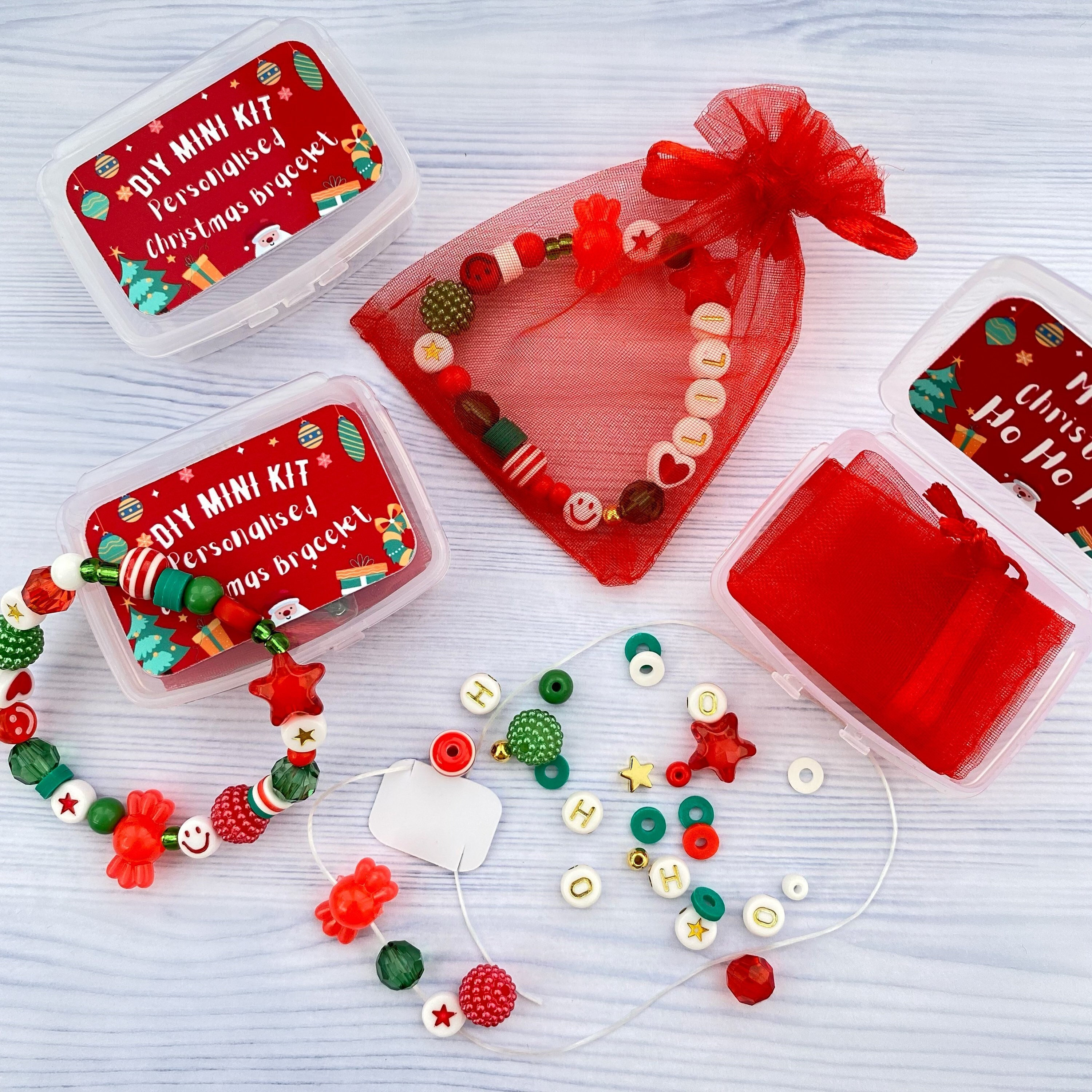 DIY Little Girl Bracelets Making Kit Girl Party Activity Box Craft  Personalized Jewelry Making Kit for Girls DIY Stretchy Name Bracelet -   Sweden