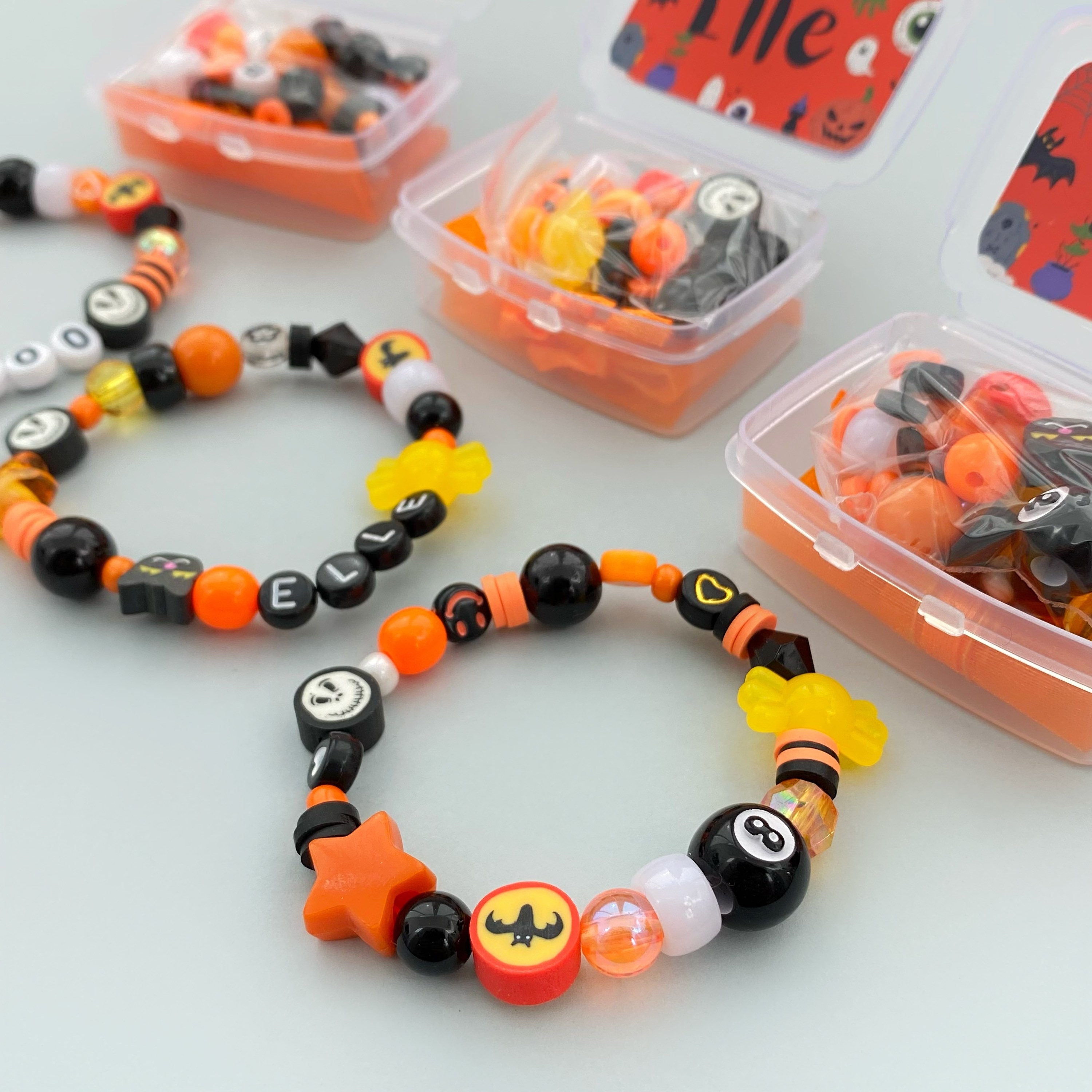 1box Halloween Beads For Bracelets Making Kit With Halloween Charms, DIY  Skull Beads For Jewelry Making Kit For Adults Bracelets String For Girls  Jewe