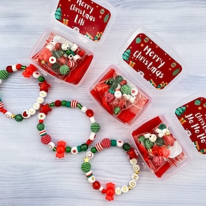 Personalized Christmas bracelet making craft kit Christmas gift for girl DIY name bracelet Stocking stuffers for kids Christmas activity image 5