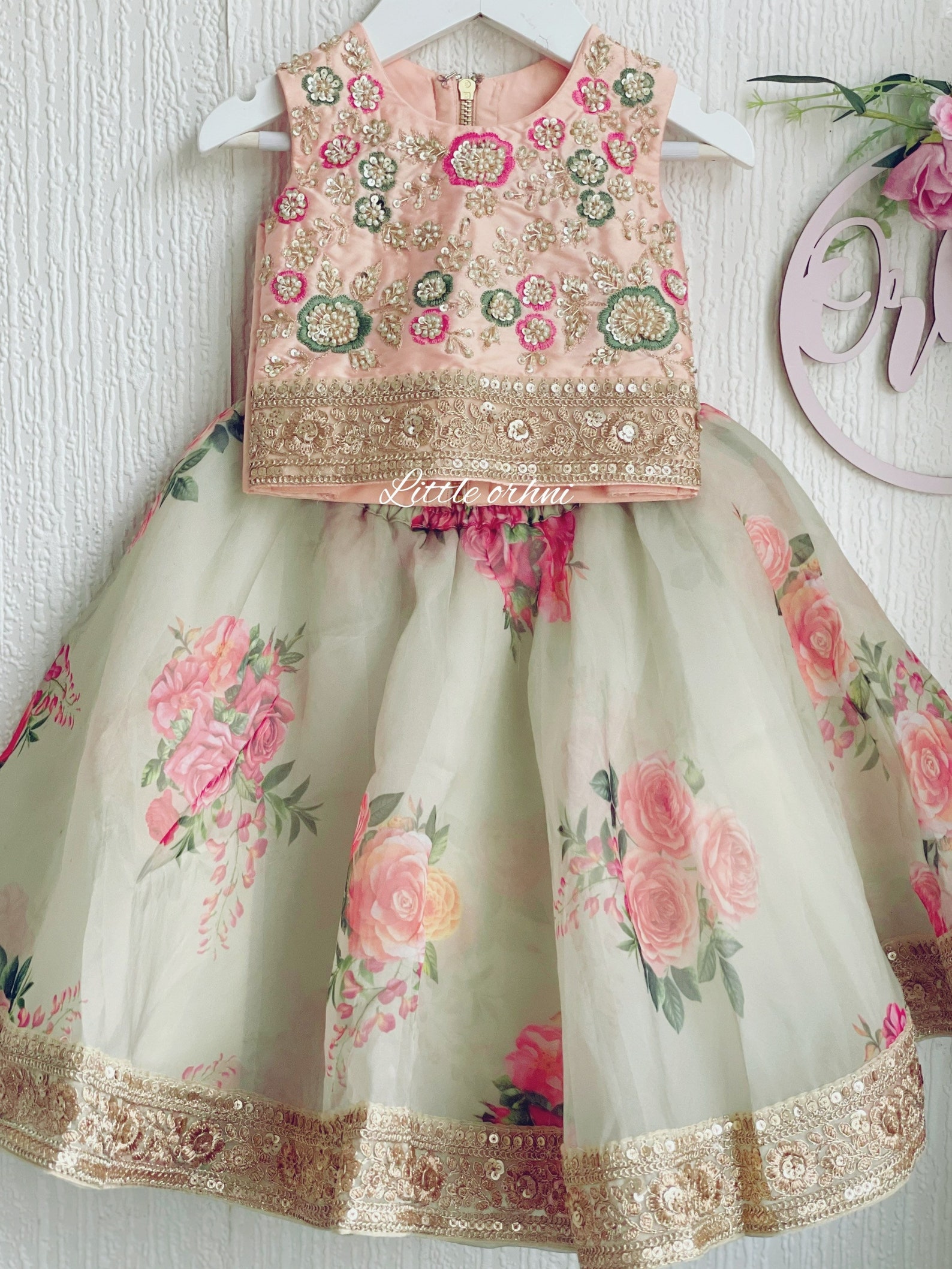 Floral Lehenga With Hand Embroidery Baby Girl Lehenga Choli Etsy