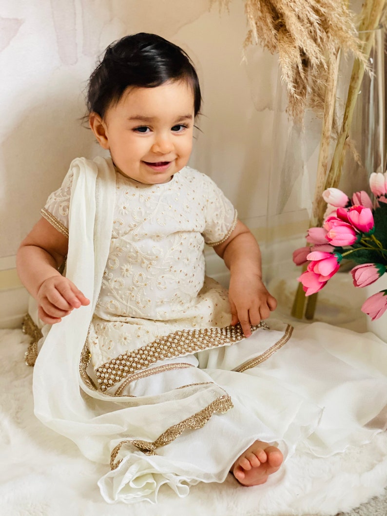 ivory garara set baby white dress gift for daughter traditional indian dress for girl garara for girl garara for baby girl.jpg