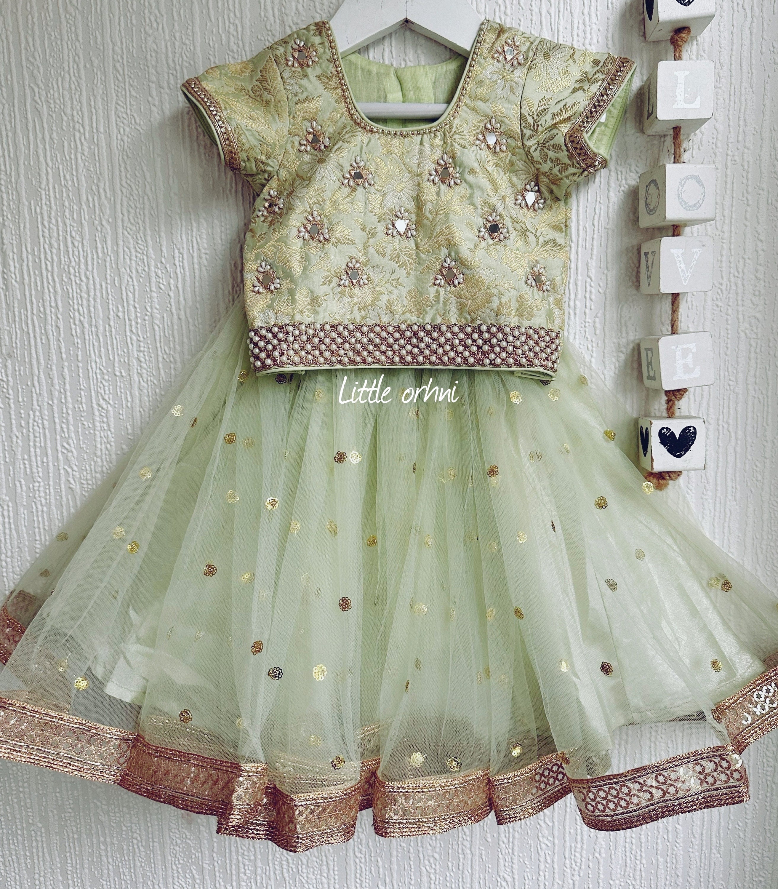 green ghagra dress Rashika Sharma Meera Emerald Green Lehenga L