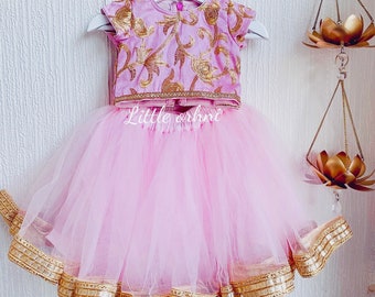 Baby Pink Lehenga | Kids Designer Lehenga Choli For Eid | Girls Festive Wear | Kids Partywear Lehenga Choli | Indian Wear Dress | Eid Gifts