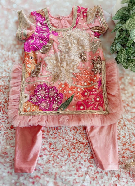 Onion Pink  Punjabi Suit for Baby Girl | Punjabi Suit for Woman | Girl Indian Wear Traditional | Girl Punjabi Suit | Baby Eid Dress