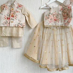 Ivory Gold Floral Twinning Sets