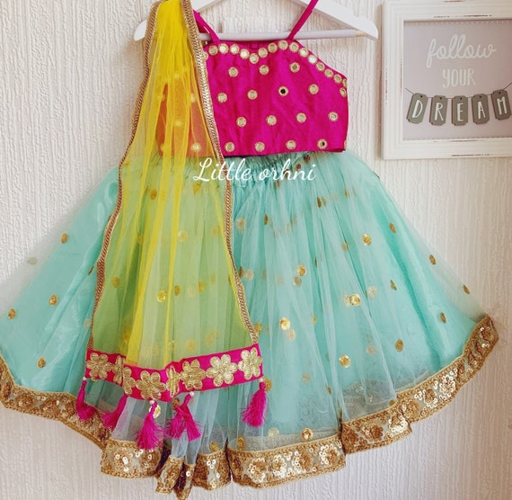 Tissue Net Party Wear Kids Lehenga Choli, Size: 28.0 at Rs 249/piece in  Surat