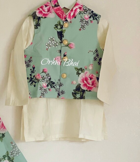 Kurta pajama with floral best sale jacket