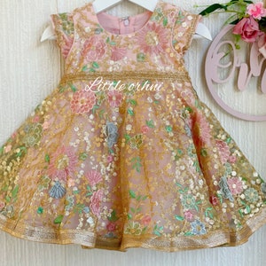 Baby Pink Fully Embroidery Anarkali Suit | Baby Anarkali Eid Gifts | Embroidery Anarkali Party Dress | Baby Summer Dress | Girl Indian Wear