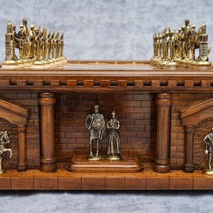 Luxury Chess Board Set with Storage/Drawers, Unique Chess Set, Game Room Decor, Castle Chess Board, Checker Board, Chess Gift