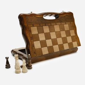 Juego de ajedrez de madera personalizado, tablero de ajedrez plegable, juego de ajedrez apto para viajes, juego de ajedrez portátil grabado personalizado, tablero plegable de madera maciza