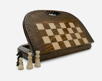 Handle chess 20cm/40sm. wooden round chess for chess lovers