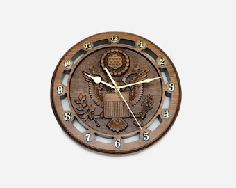 Handle clock coat of arms USA
