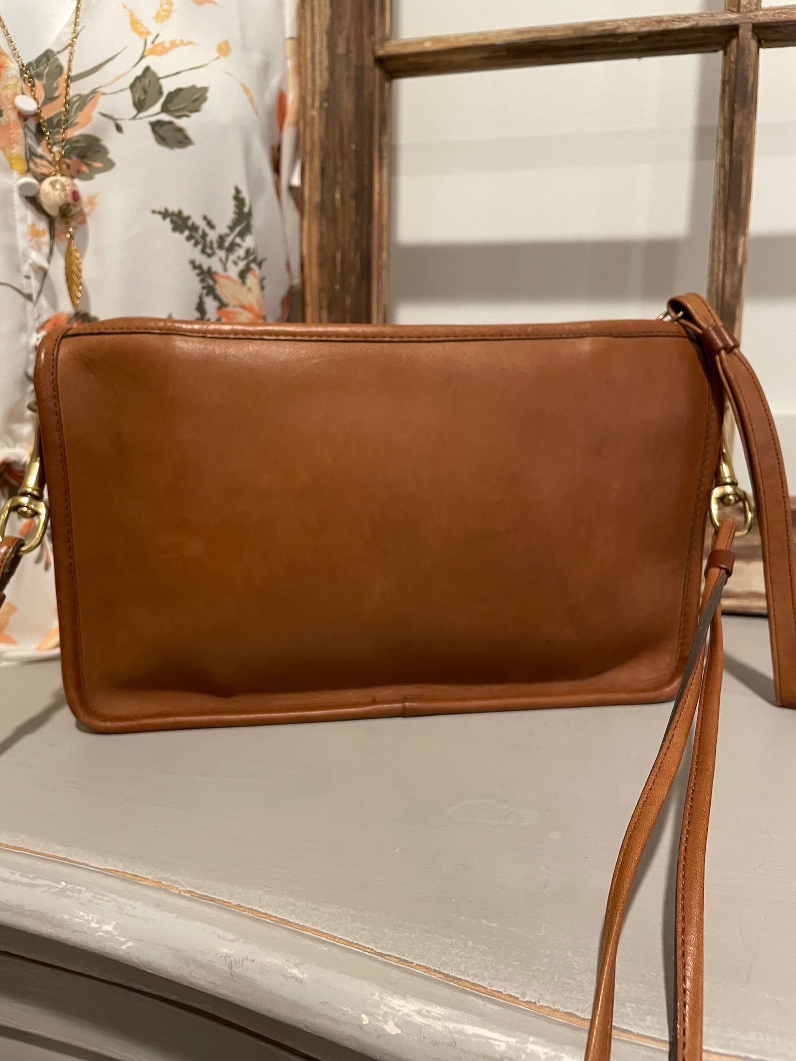Vintage Coach 9455 Saddle Tan Basic Bag Convertible Clutch Etsy