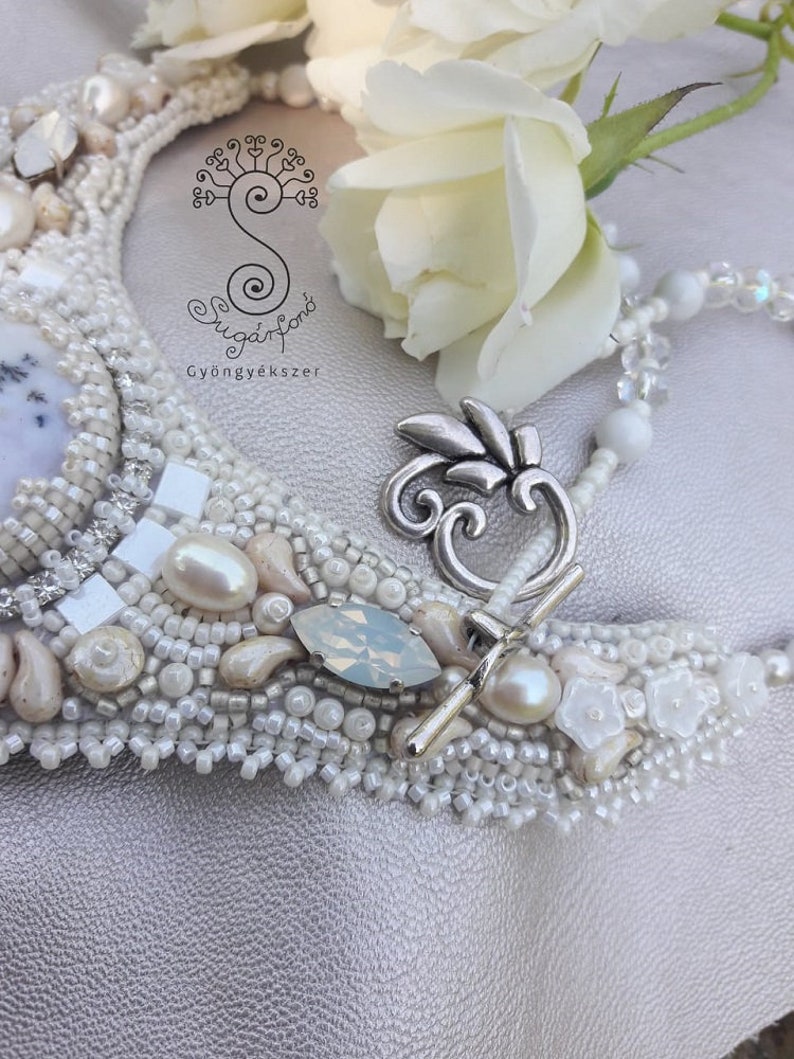 Bead Embroidered Bridal Necklace Wedding Jewelry with Etsy