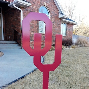 Yard Stake - 36&quot; - Oklahoma University - Sooners - OU - Garden Decor - Outdoor Decor - Sign - NCAA - Lawn Decoration - Father&#39;s Day - Solid