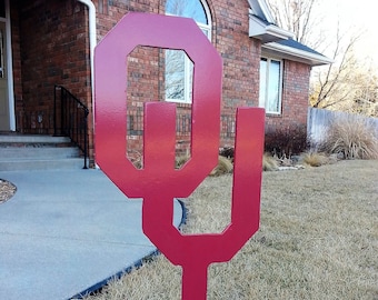 Yard Stake - 36" - Oklahoma University - Sooners - OU - Garden Decor - Outdoor Decor - Sign - NCAA - Lawn Decoration - Father's Day - Solid