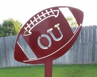 36" - Yard Stake - Oklahoma University - Sooners - OU - Garden Decor - Football - Sign - NCAA - Lawn Decoration - Father's Day - Garden