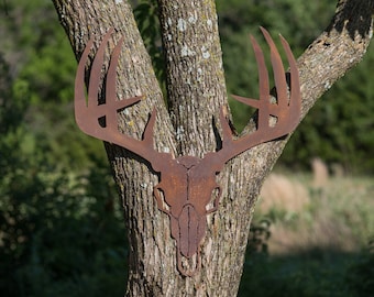 2D Deer Skull - Rustic - Patina - Deer Head - Skull - Wildlife - Nature - Father's Day - Hunting - Garden Decor - Animals - Deer - Farmhouse