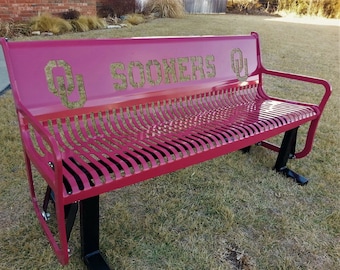 6ft OU - Glider - Bench - Sooners - Oklahoma - Patio Furniture - Father's Day - Anniversary Gift - Wedding Gift - Sports - College - NCAA