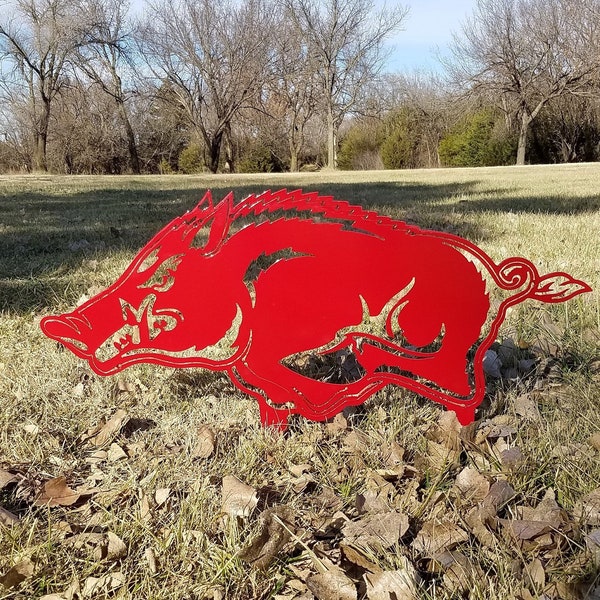 Yard Stake - 36" - University of Arkansas - Razorbacks - Garden Decor - Outdoor Decor - Sign - NCAA - Lawn Decoration - Christmas- Solid