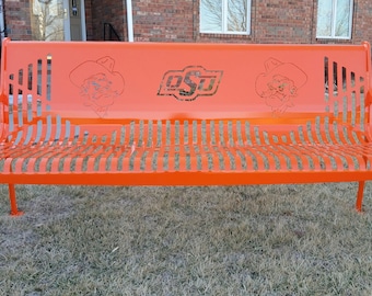 6ft OSU - Cowboys - Bench - Oklahoma State - Outdoor - Patio Furniture - Father's Day - Anniversary Gift - Wedding Gift - Sports - NCAA