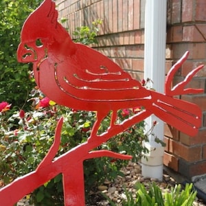 Cardinal - Bird - garden decor - Nature - St Louis - Outdoor Decor - Outdoor - Metal - Steel - Lawn Decoration