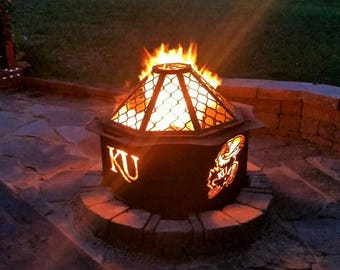 KU - Kansas University - Jayhawks - Fire Pit - Fire - Garden Decor - Father's Day - Anniversary Gift - NCAA - Football