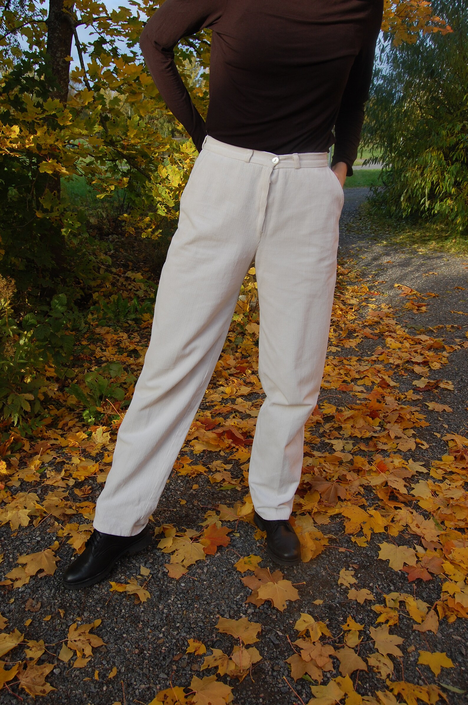 white corduroy trousers womens