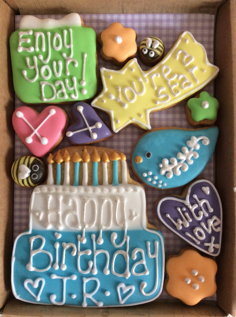 Birthday cookie box edible gift for a special friend Etsy