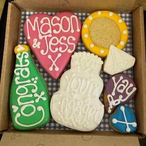 Engagement Cookie Gift Box: Personalised Royal Iced Cookies (Small Box)