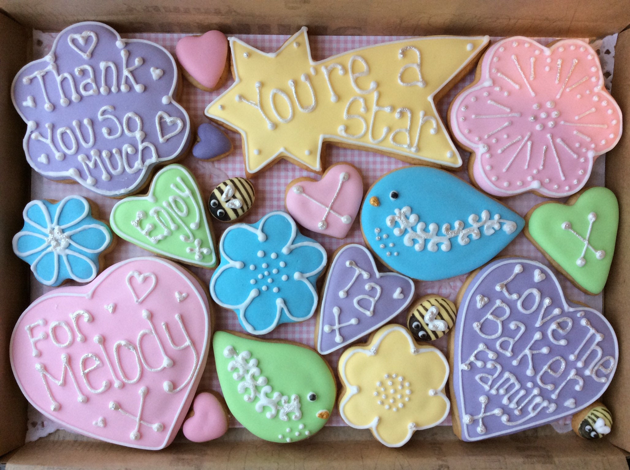 Thank you cookie box / thanks biscuits / thankyou gift / Etsy