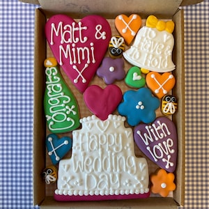 Personalised Wedding Cookie Box: Royal Iced biscuits