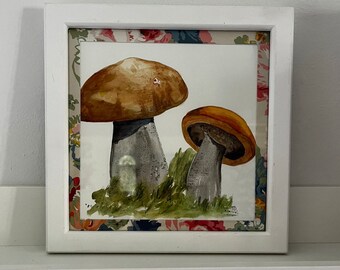 Original Watercolour painting of Mushrooms