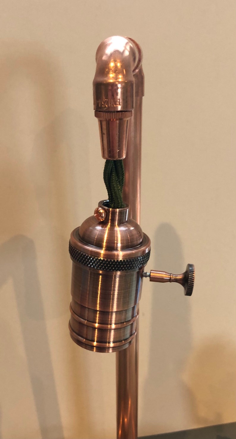 Copper pipe lamp, desk lamp, copper light, bedside lamp image 3