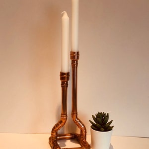 Copper candle holder