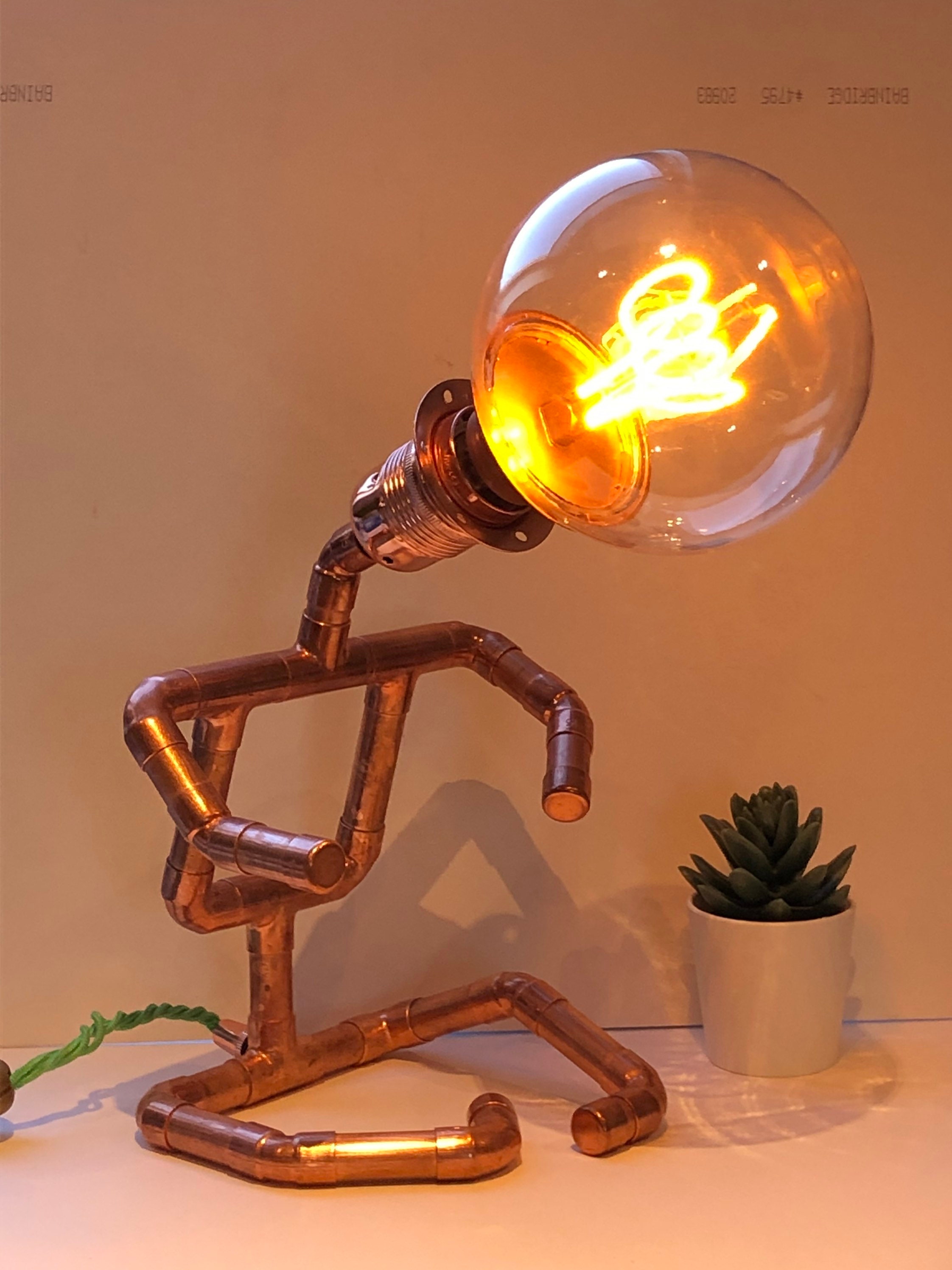 Copper Pipe Table Desk Lamp Etsy Australia
