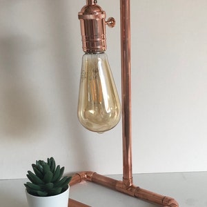 Copper pipe lamp, desk lamp, copper light, bedside lamp image 8