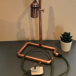 Copper pipe lamp, desk lamp, copper light, bedside lamp image 5