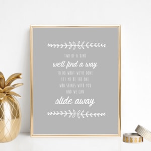 Tekst piosenki „Slide Away” Oasis, wydruk: Definitely Maybe, okładka albumu