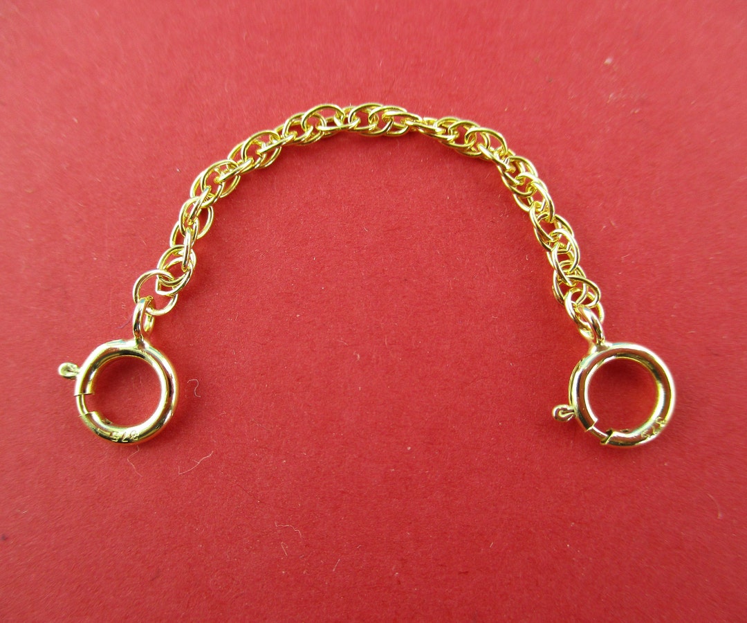 9ct Gold Rope Chain Safety Chain Extender 6mm Bolt Ring Clasp Etsy