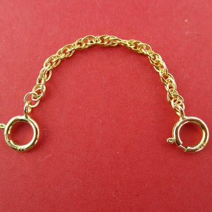 9ct gold Rope Chain Safety Chain Extender 6mm Bolt Ring Clasp