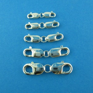 Sterling Silver Double Lobster Clasp 5 Sizes