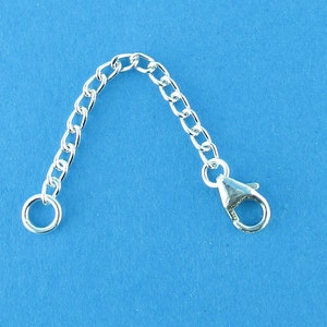 Sterling Silver Medium Strength Curb Safety Chain Extender 9mm Trigger Clasp